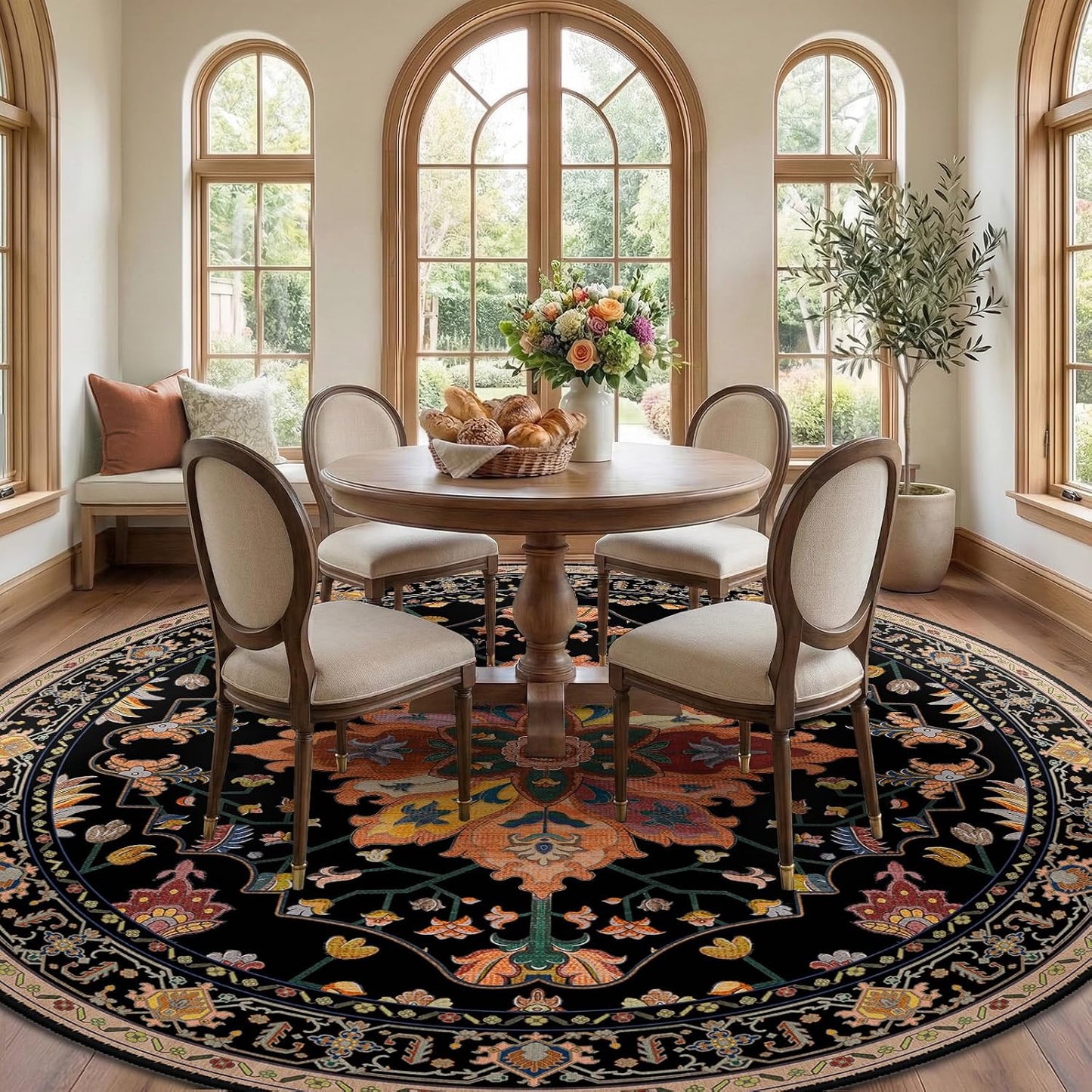 Alfombra 8ft antiderrap patrón floral sala