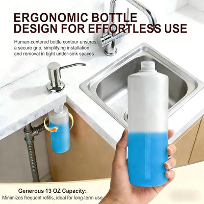Dispensador Jabón Fregadero Acero Inox Recargable 13oz