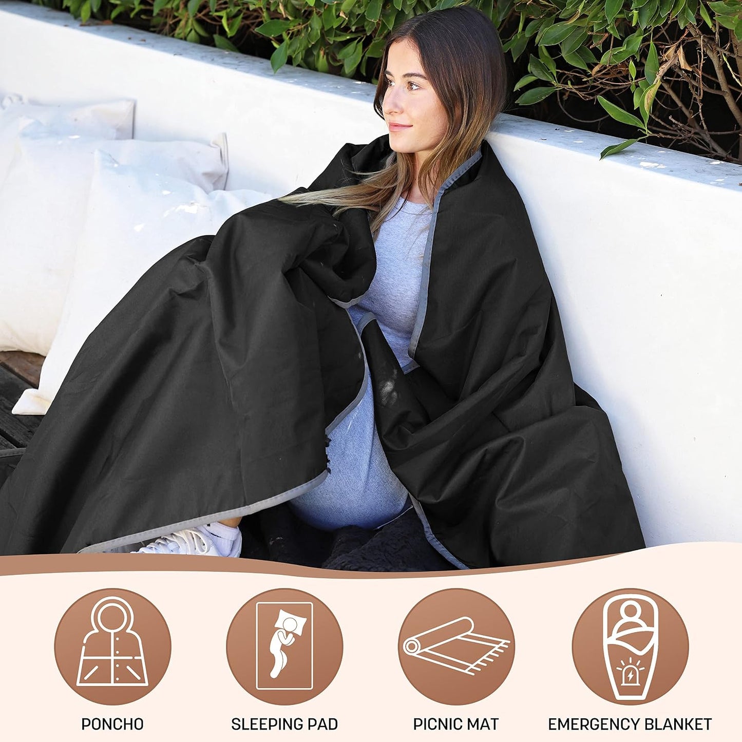 Manta impermeable sherpa plegable camping playa