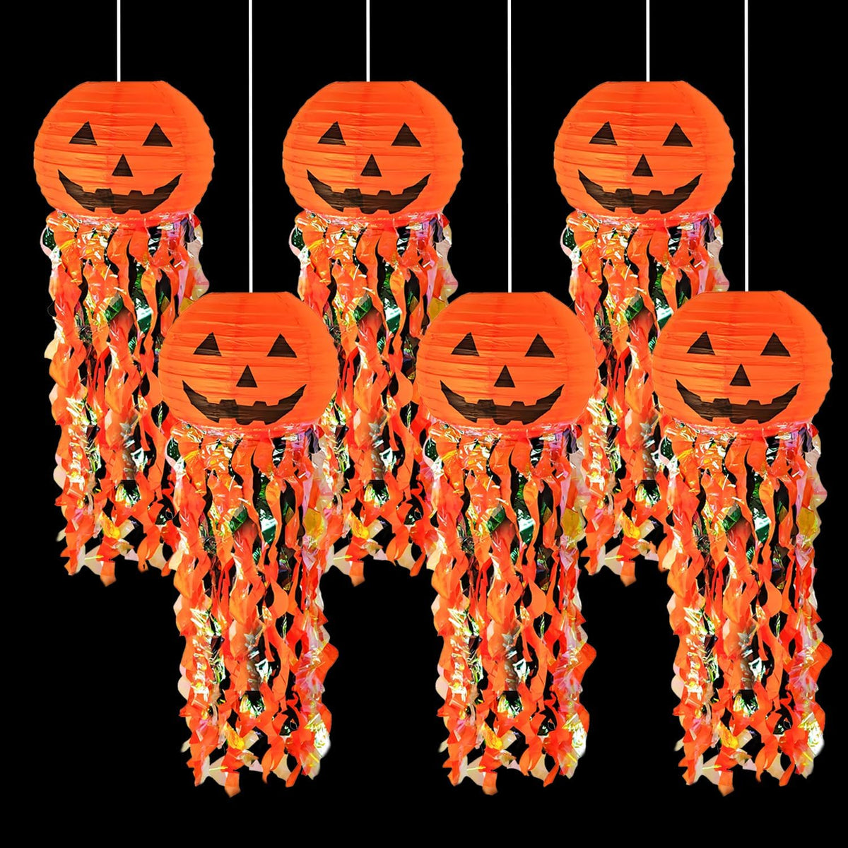 6 Pzas Faroles Papel Halloween Interior Exterior