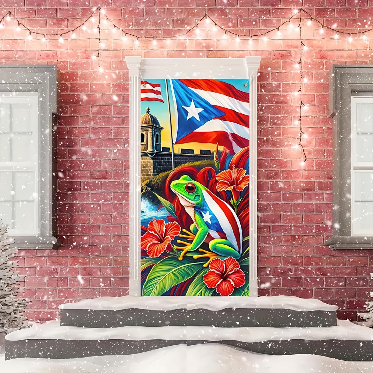 Pancarta puerta rana coqui 71x35" decoración