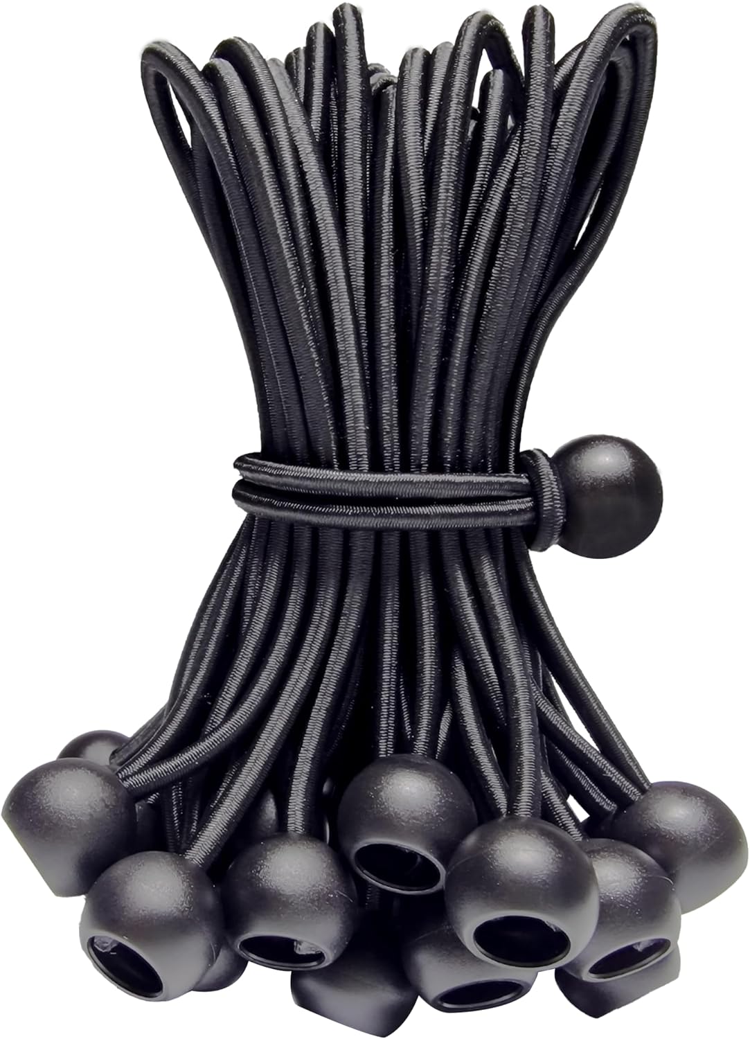 Cuerdas elásticas con bolas 35pzas 6pulg negras duraderas