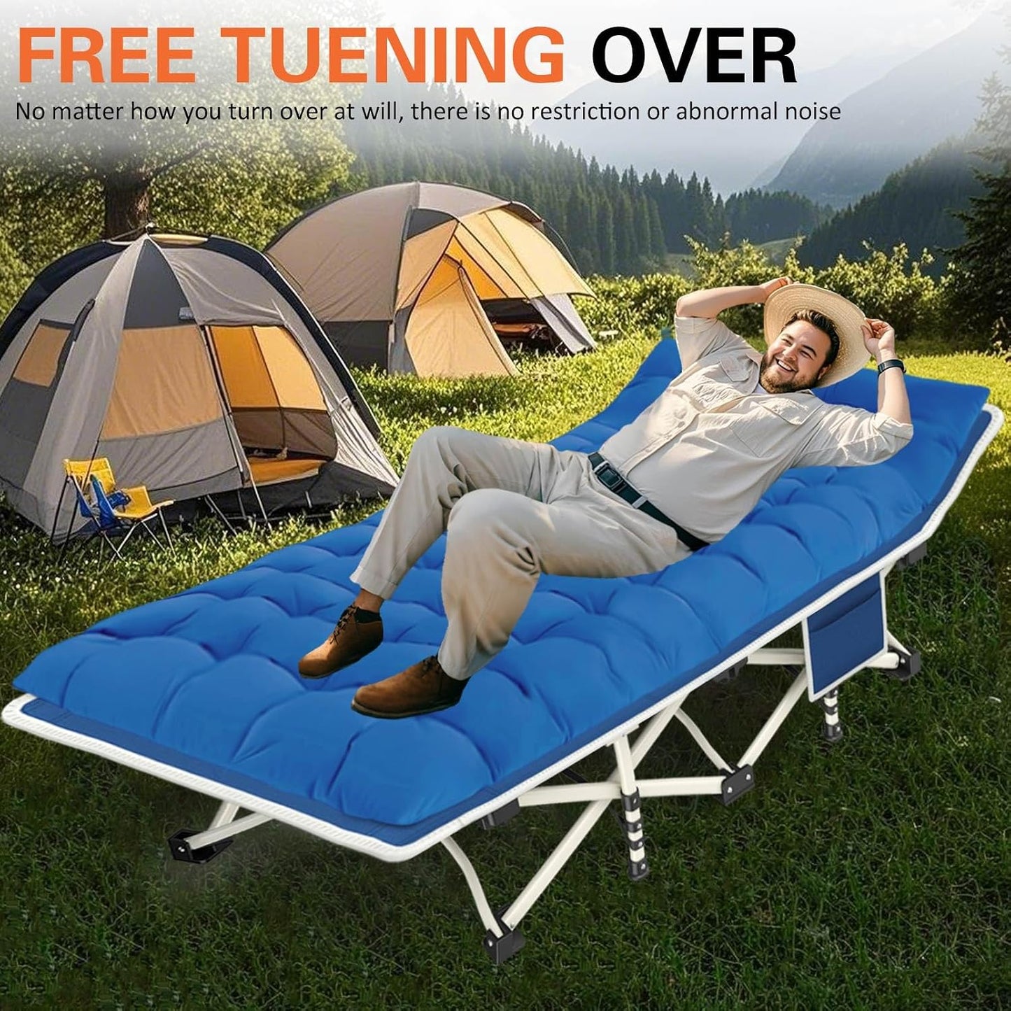 Catres camping 2 camas plegables con colchoneta