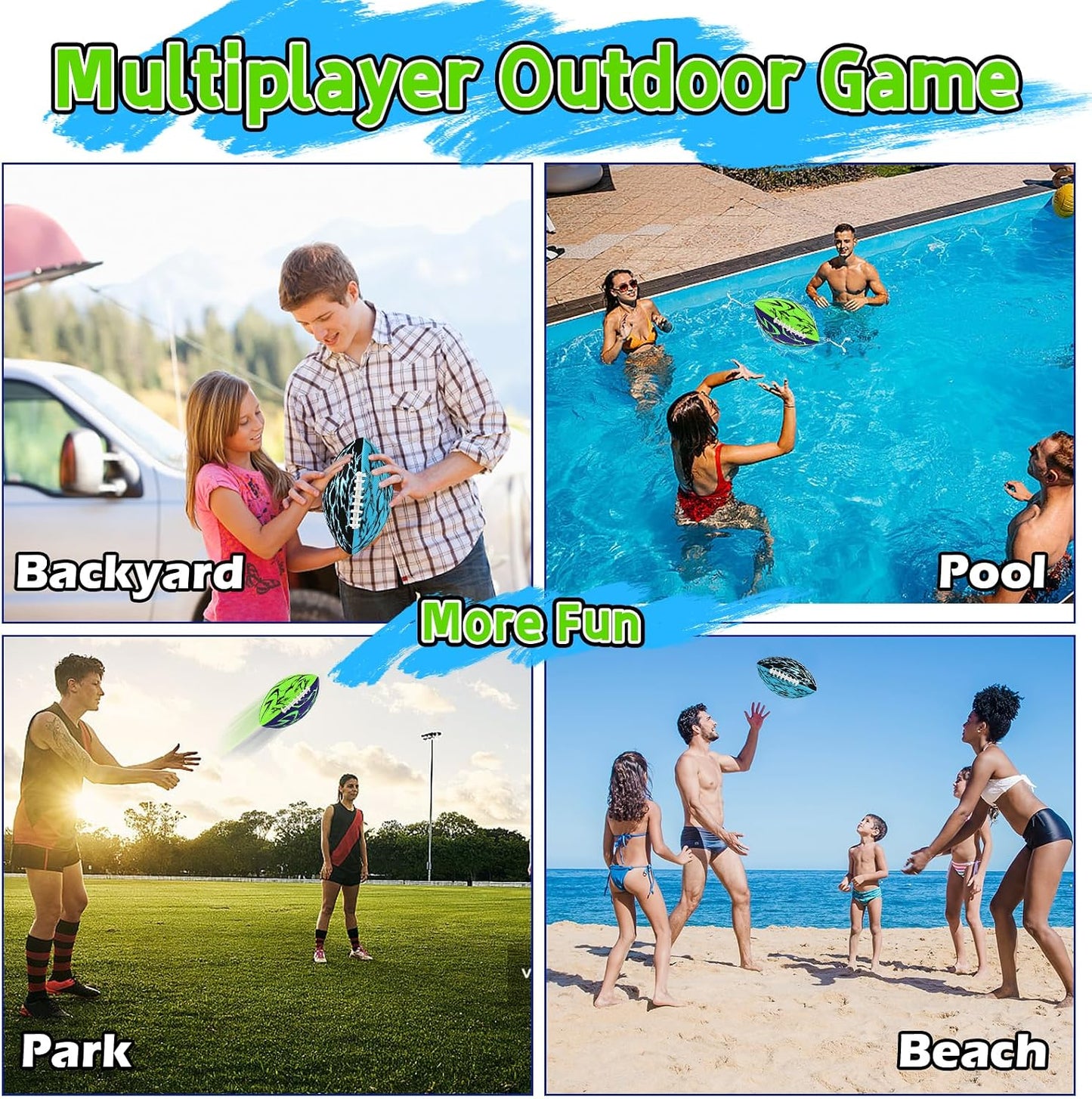 2 Fútbol Piscina 10.6" Agarre 3 Capas Set Playa