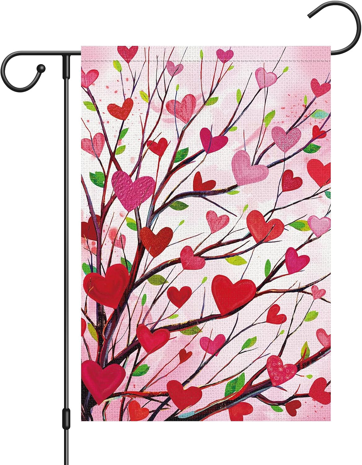 Bandera jardín corazón amor 12x18pulg arpillera