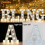 Letras LED plateadas para cumpleaños y habitación adolescente