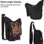 Bolso hombro retro lona con cordón negro