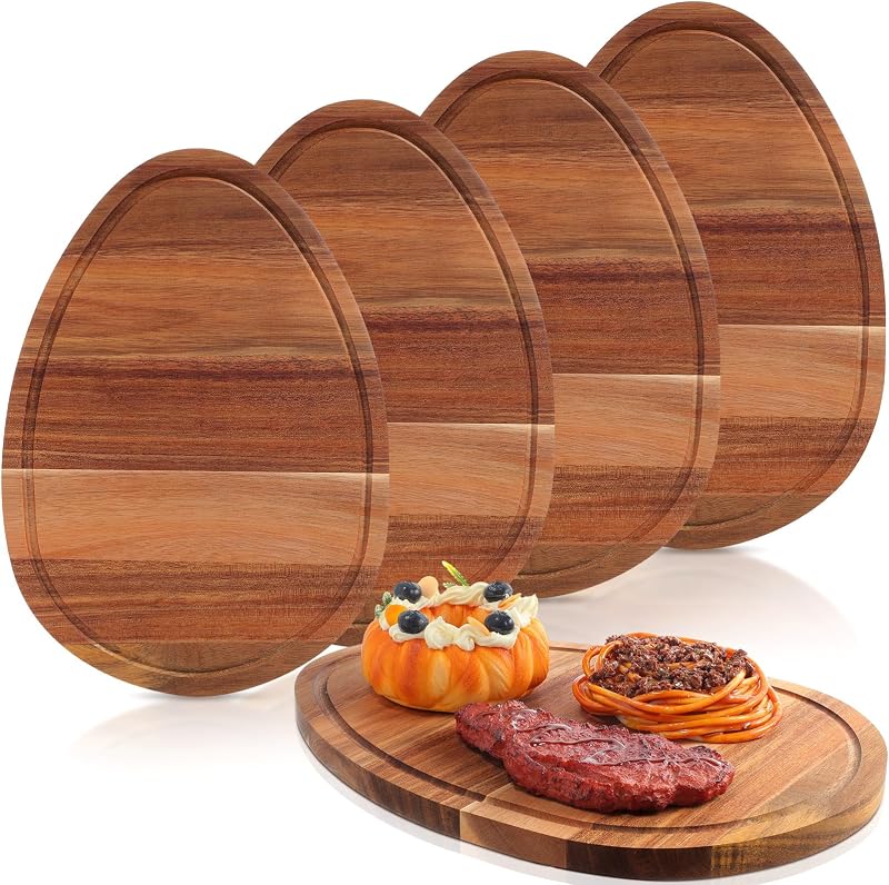 4 Tablas Cortar Acacia 15x7pulg Bloque Carnicero