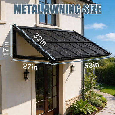 Toldo metal fijo 53x32pulg marco acero triangular alta resistencia