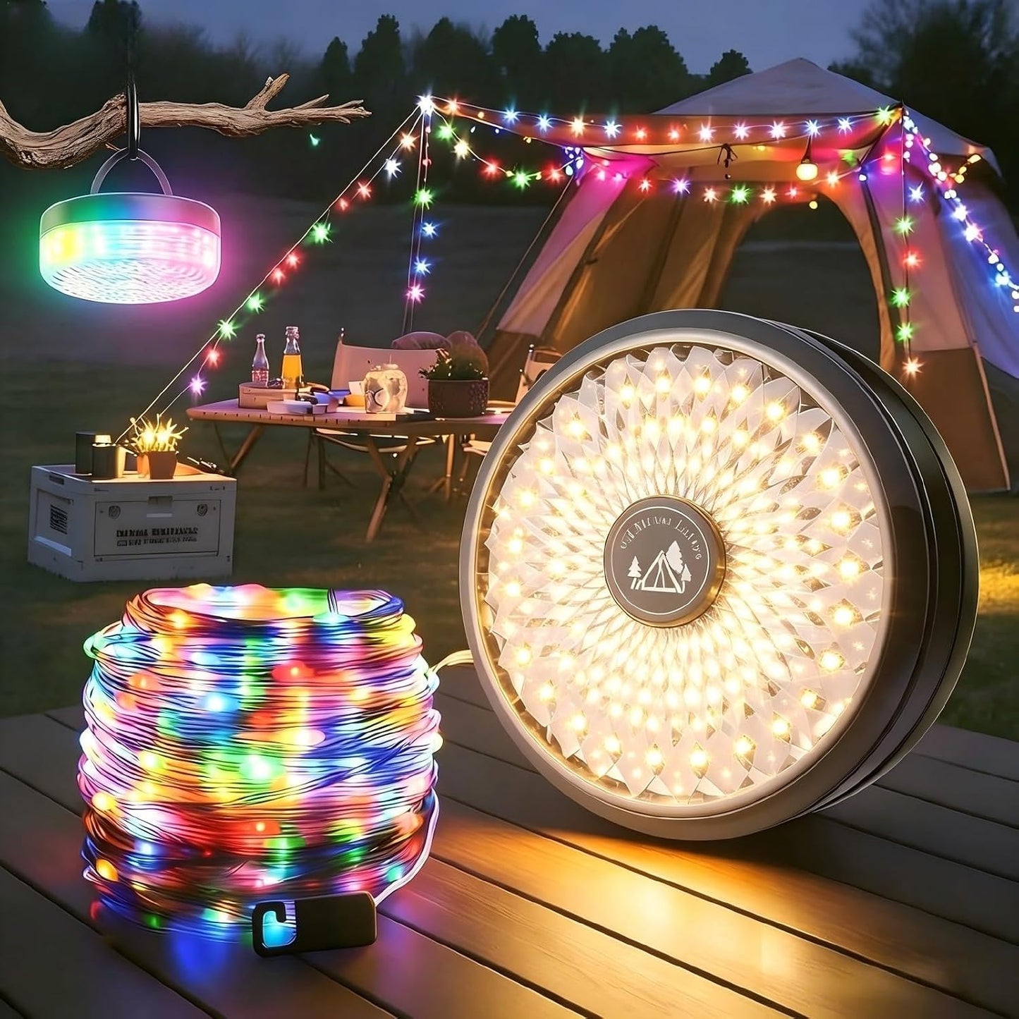 Guirnalda luces RGB retráctiles 13 modos LED