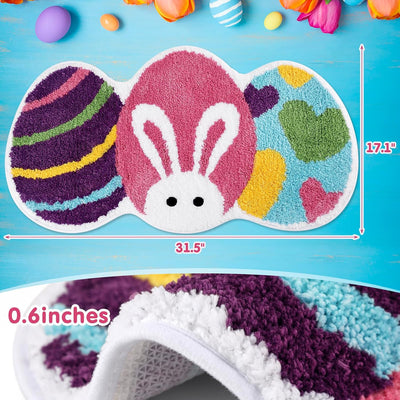 Tapete baño antideslizante con huevos pascua 31.5x17.1pulg