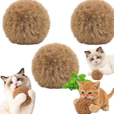 Pelota juguete gato piel conejo suave lavable perseguir ejercicio