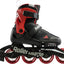 Patines en línea ajustables para niños negro y rojo