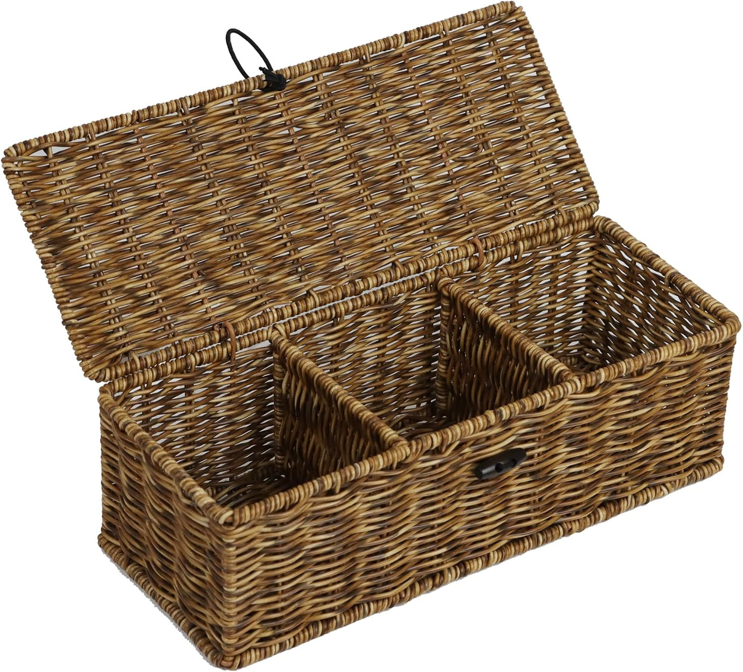 Cesta mimbre impermeable con tapa para aperitivos y baño