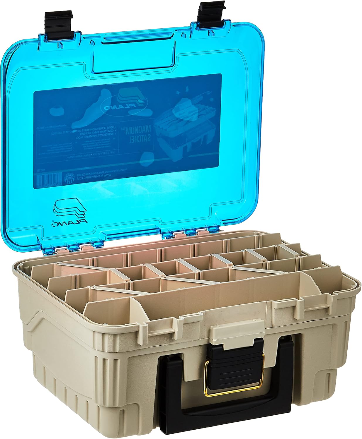 Caja aparejos 2 niveles color arenisca/azul