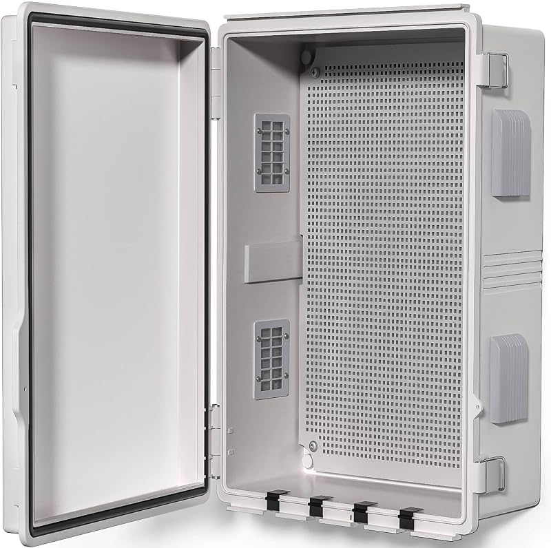 Caja conexiones eléctricas IP65 ventilada con cubierta gris