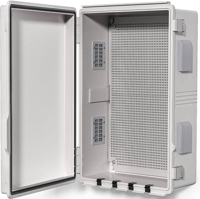 Caja conexiones eléctricas IP65 ventilada con cubierta gris