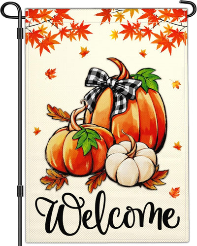 Bandera jardín otoño 12x18pulg calabaza exterior