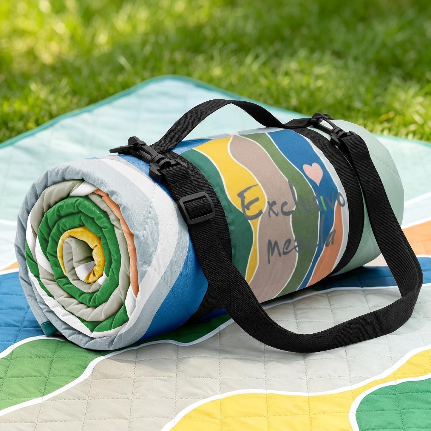 Manta picnic impermeable poliéster floral 60x80"