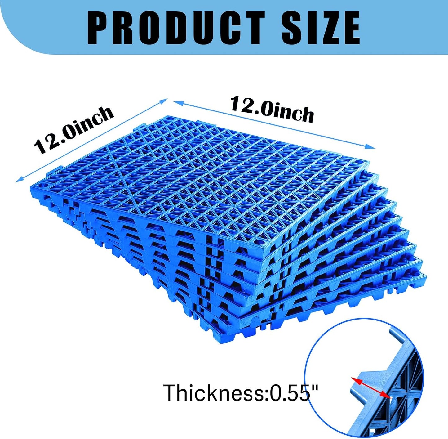 8 Baldosas Drenaje Antiderrap Azul PVC Suelo Ducha