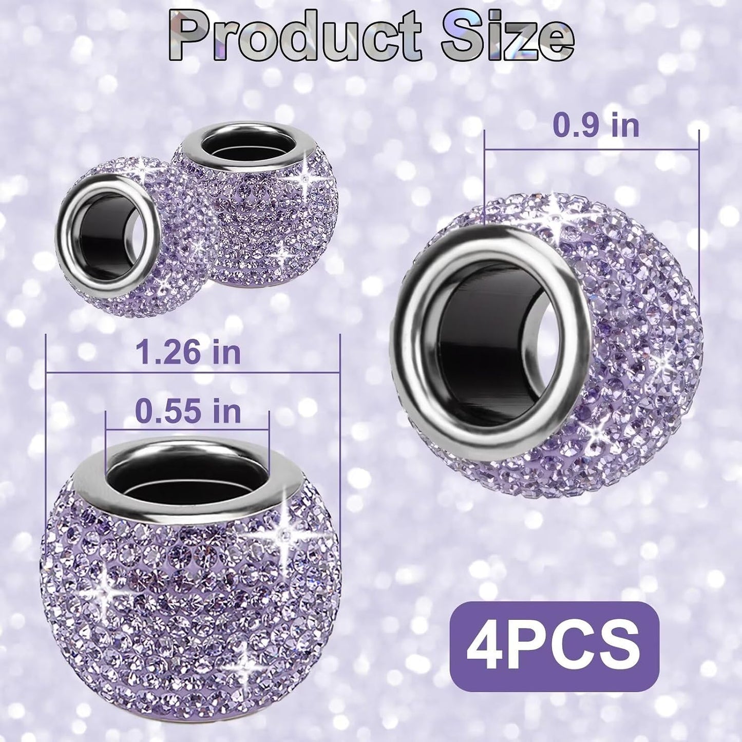 4 Pzas Anillos Decoración Reposacabezas Coche con Strass
