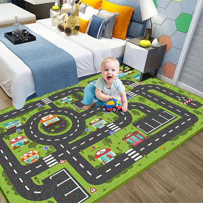 Alfombra carretera niños 2'7x3'11 estilo ciudad