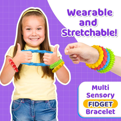 4 Pzas Pulseras Fidget Elásticas para Niños y Adultos