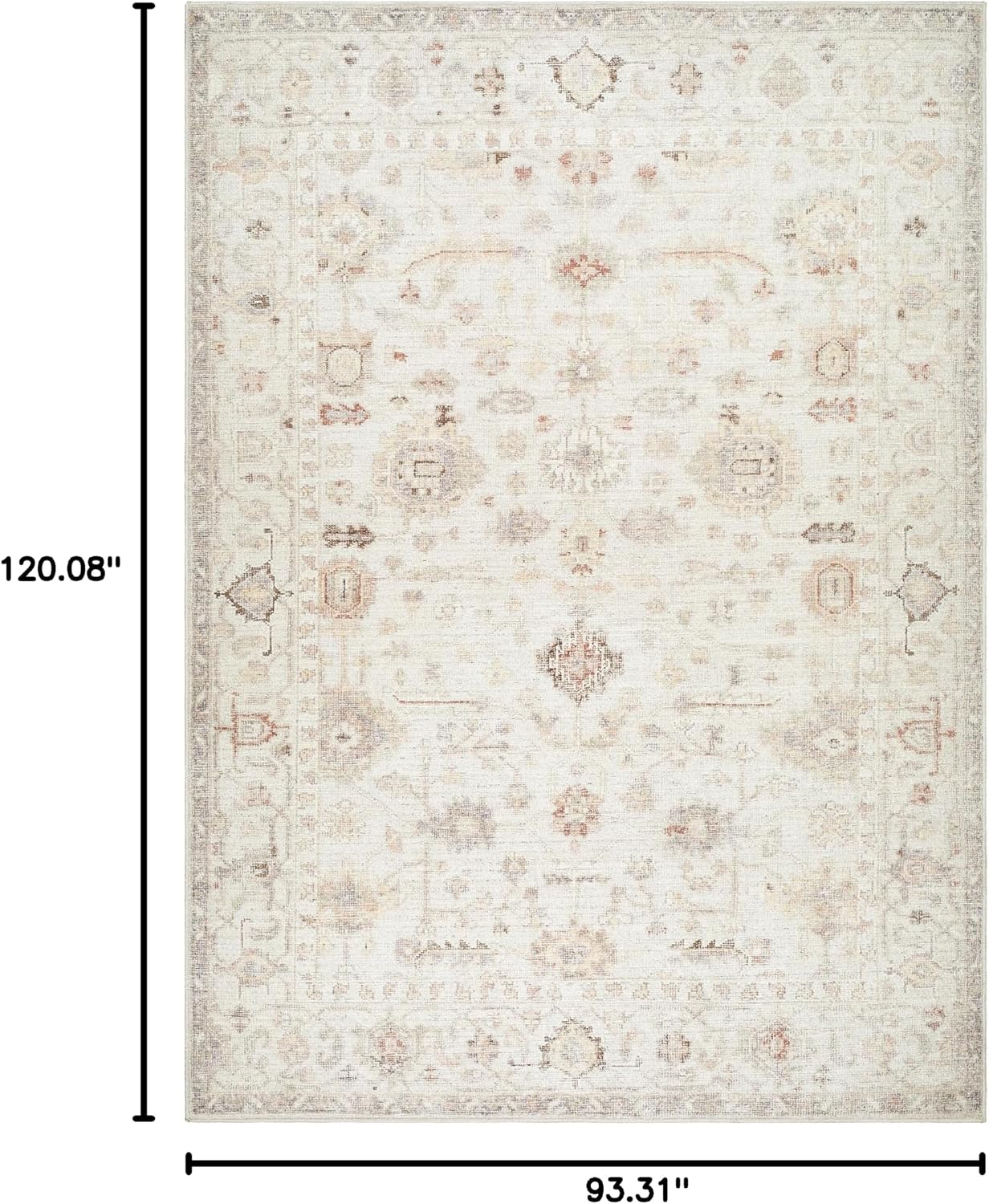 Alfombra 7x9ft x 10ft color blanco hueso