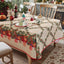 Mantel navideño 60x120pulg rojo bayas acebo impermeable vintage