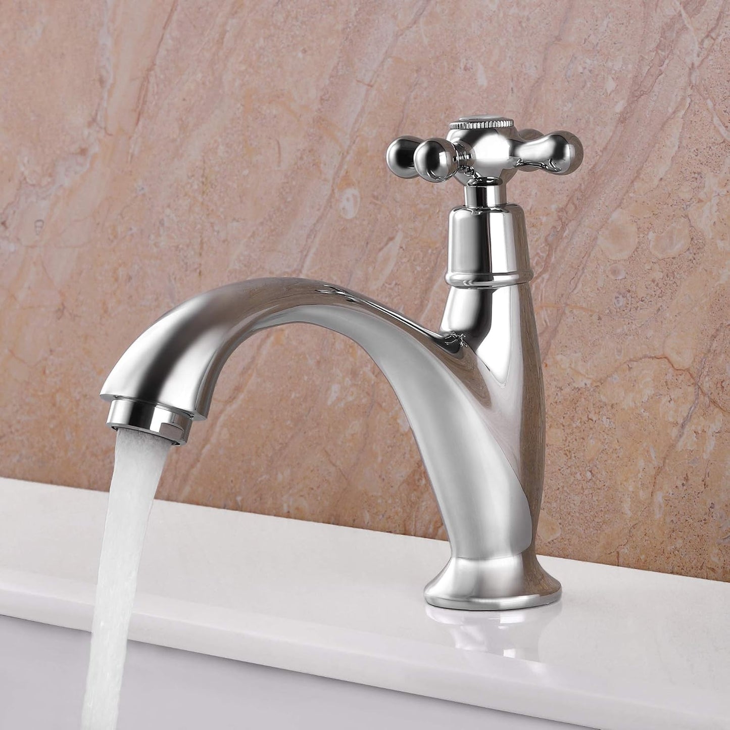 Grifo baño una manija montaje cubierta cromo