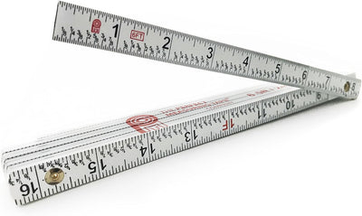 Regla plegable carpintero 6.5pies fracciones pulgada