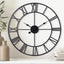 Reloj pared metal negro 30pulg números romanos