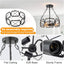 Lámpara techo 3 luces industrial negra jaula rústica cocina