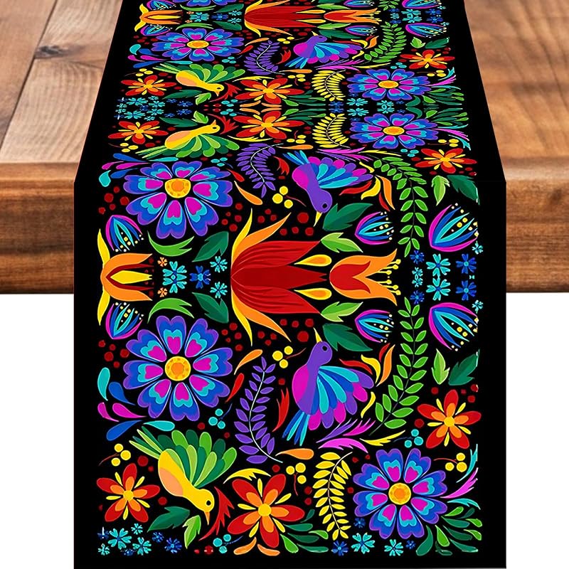 Camino mesa arpillera patrón mexicano 13x72pulg