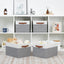 4 Cestas Almacenamiento Plegables Tela 15x11" Blanco Gris