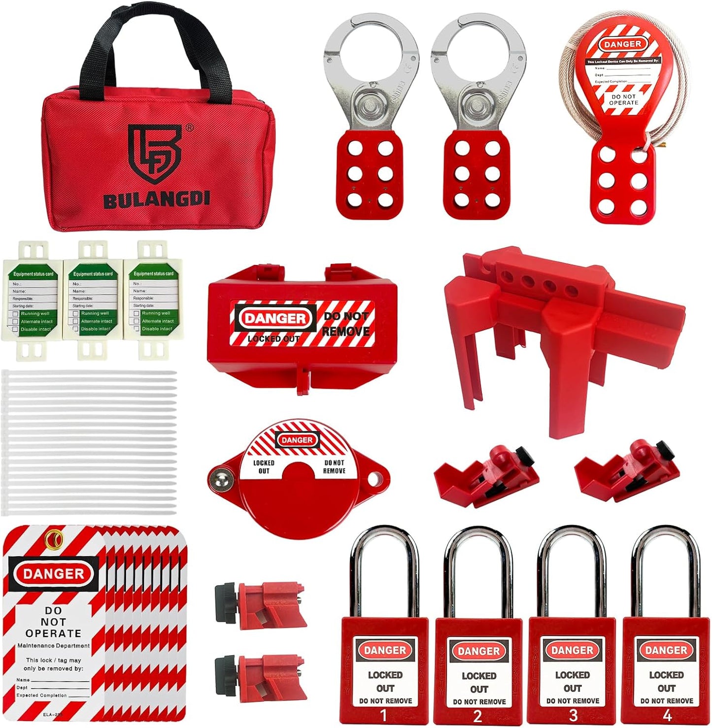 Kit candado eléctrico acero con bolsa roja