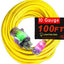 Cable extensión 100ft 15A enchufe 10/3 grado contratista
