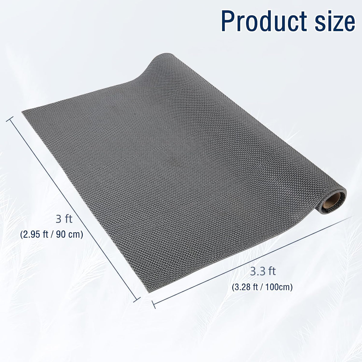 Tapete drenaje antiderrap PVC 3x3.3ft gris