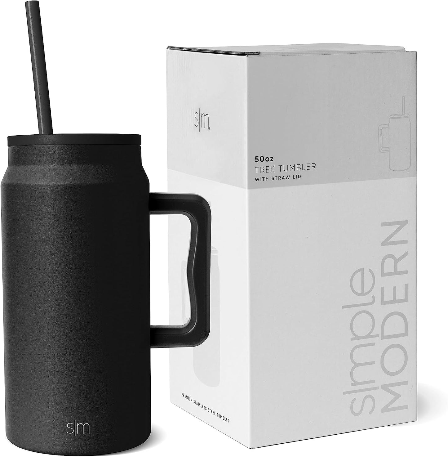Vaso acero inox 1.5l con asa tapa pajita