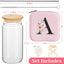 Tazas vidrio con tapa y pajita regalo Navidad