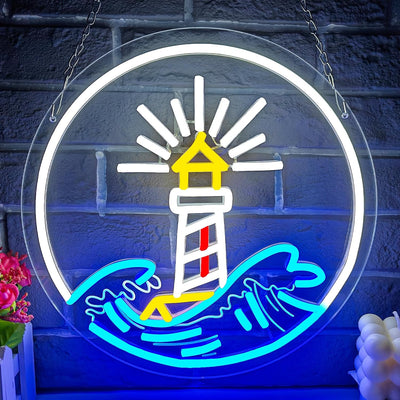 Letrero neón faro luz LED regulable para pared dormitorio bar