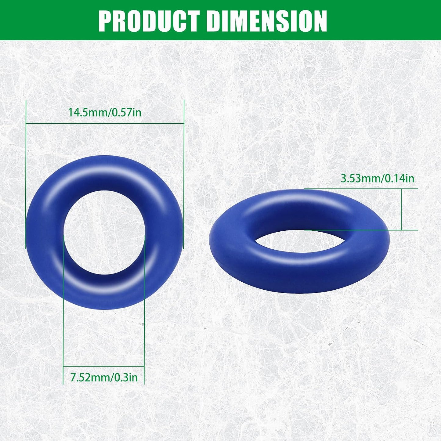 Set 50 pzas junta tórica Viton azul para inyector