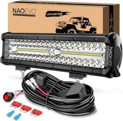 Barra luz LED 12pulg 300W 30000lm para camión UTV
