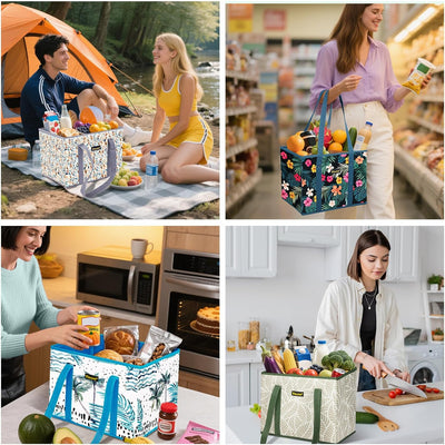 Bolsas reutilizables para comestibles BALEINE con asas y fondo reforzado