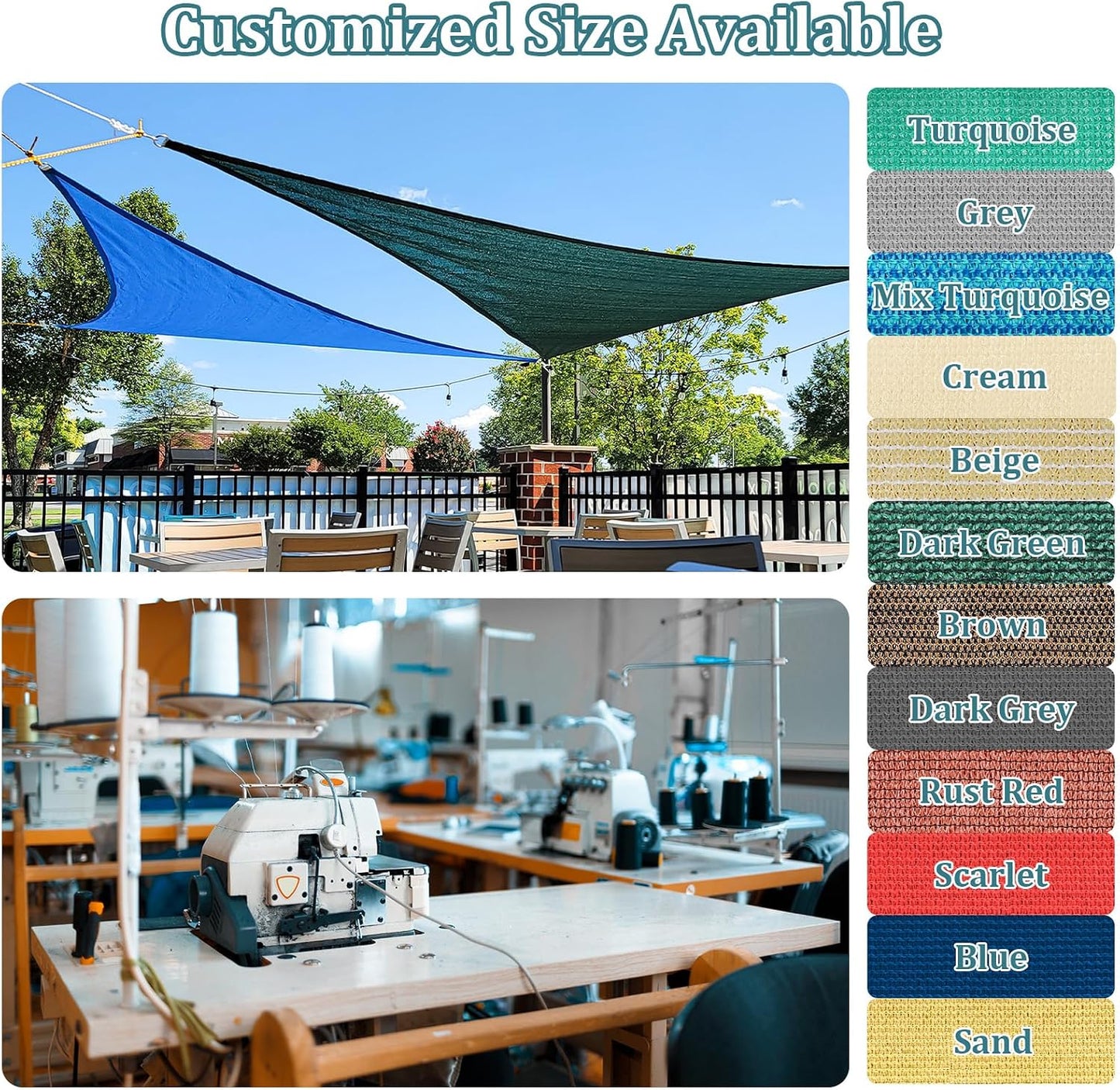 Toldo rectangular 16x16ft gris oscuro UV patio