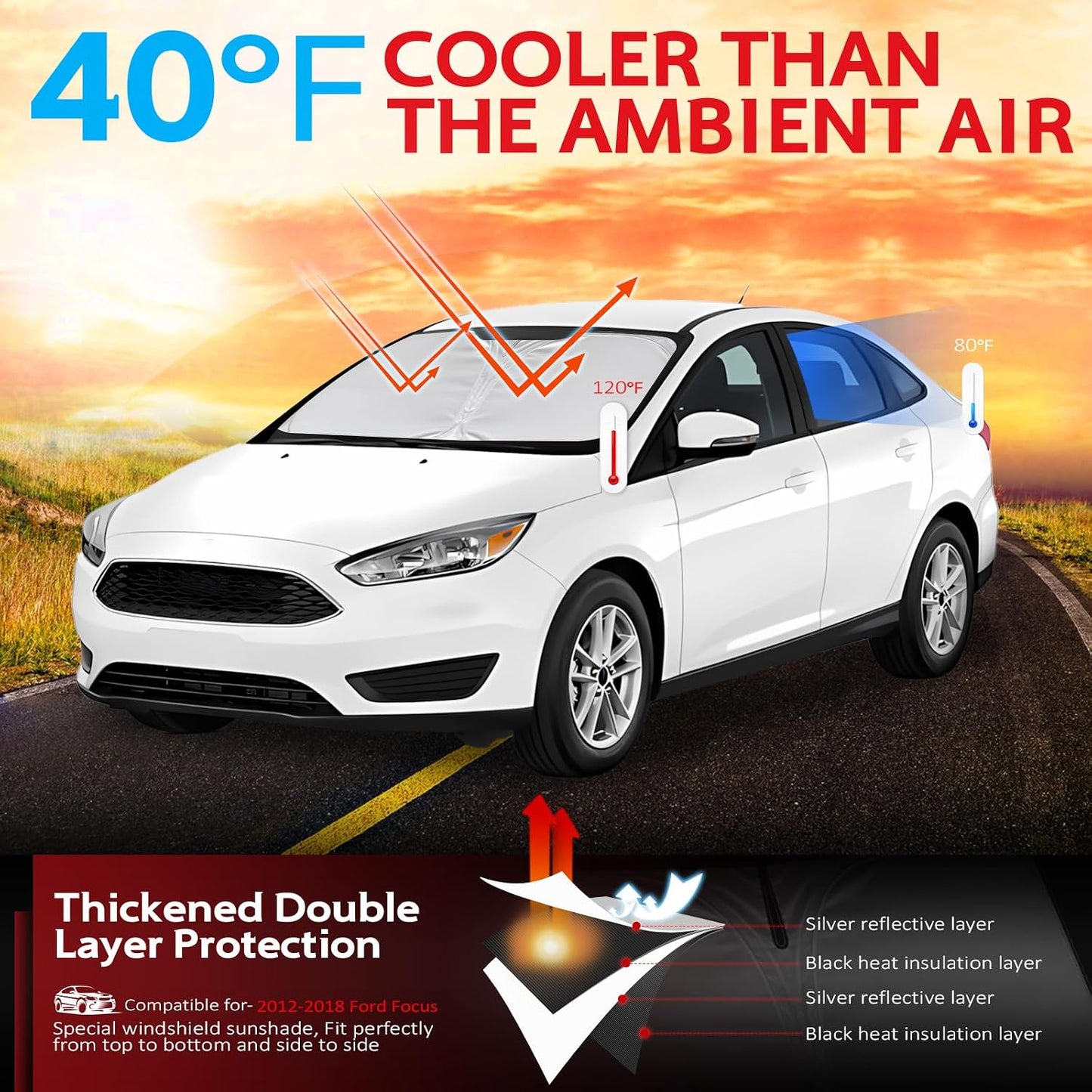 Parasol parabrisas Ford Focus plegable accesorio coche