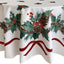 Mantel navideño tela doble cinta 60x102pulg estampado acebo