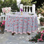Mantel redondo 90pulg rosa flamenco 100% algodón reutiliz.