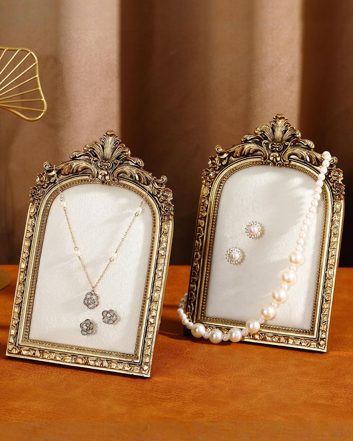 2 Pzas Soporte Joyas Dorado Organiz. Collares Anillos Aretes