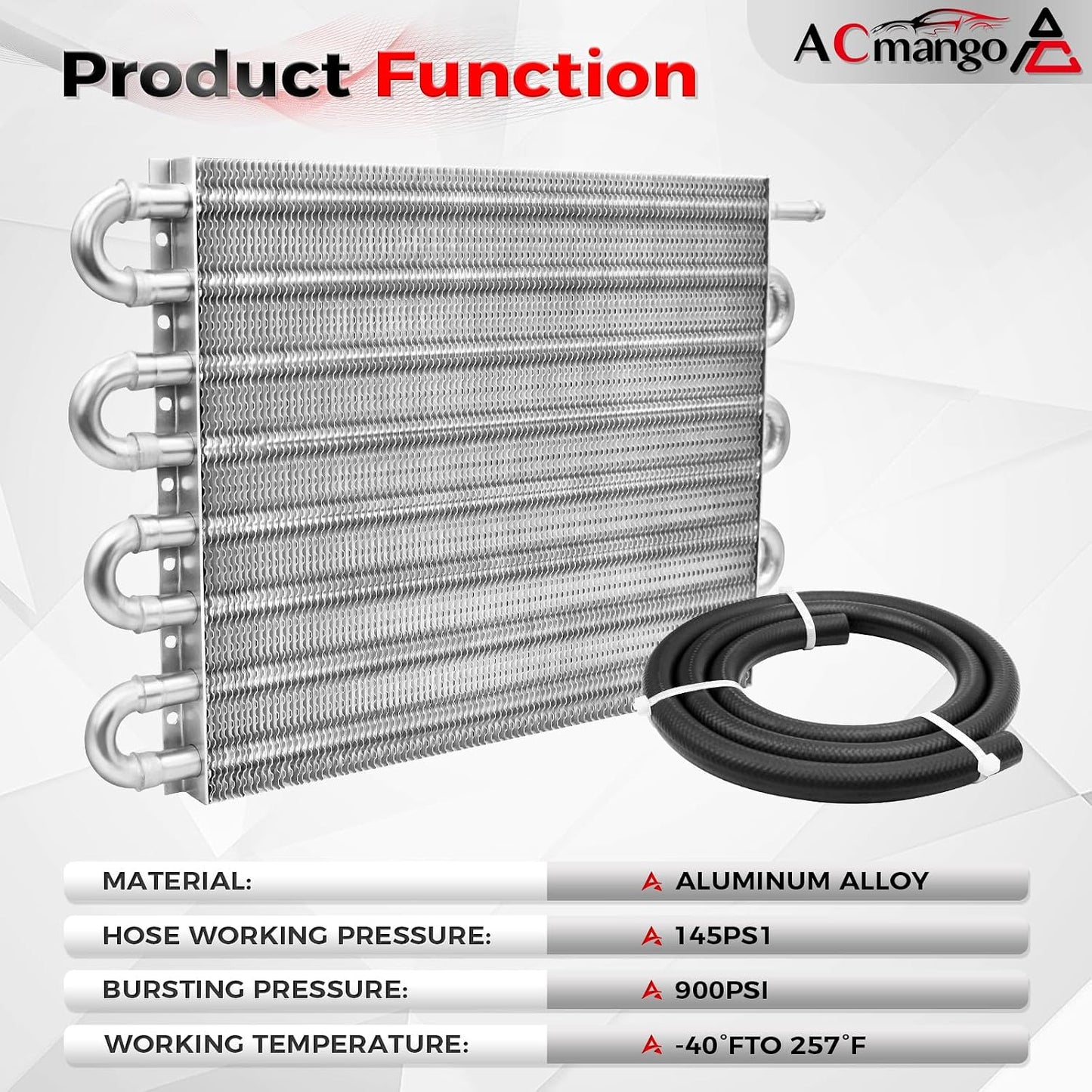 Kit enfriador aceite universal 5/16" aluminio plateado 405